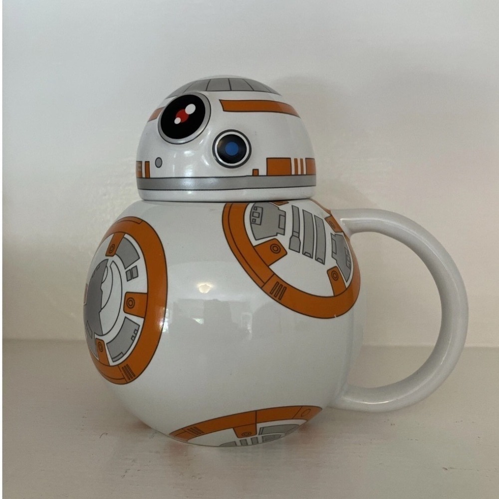 NWOT Star Wars BB8 Droid Ceramic Mug With Lid Coffee Tea Cup Drinkware 16oz